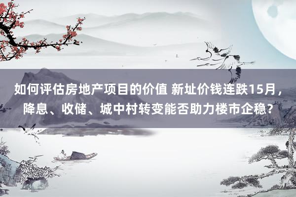 如何评估房地产项目的价值 新址价钱连跌15月，降息、收储、城中村转变能否助力楼市企稳？