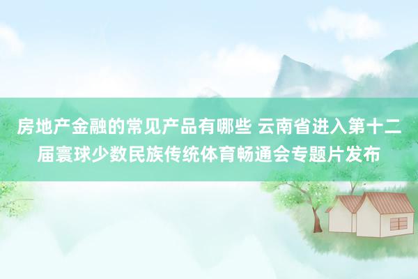 房地产金融的常见产品有哪些 云南省进入第十二届寰球少数民族传统体育畅通会专题片发布