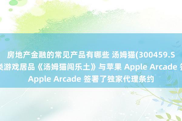 房地产金融的常见产品有哪些 汤姆猫(300459.SZ)：旗下失业射击类游戏居品《汤姆猫闯乐土》与苹果 Apple Arcade 签署了独家代理条约