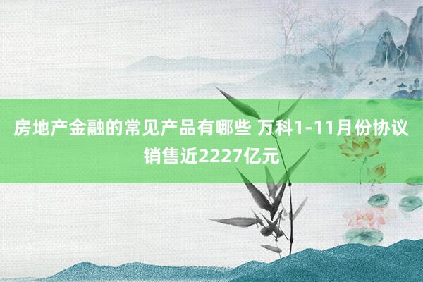 房地产金融的常见产品有哪些 万科1-11月份协议销售近2227亿元