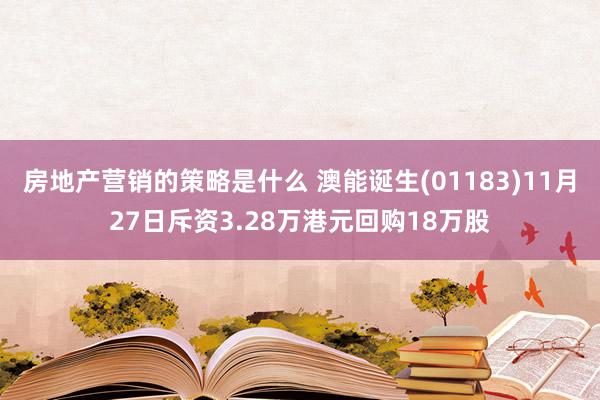 房地产营销的策略是什么 澳能诞生(01183)11月27日斥资3.28万港元回购18万股