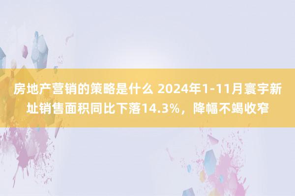 房地产营销的策略是什么 2024年1-11月寰宇新址销售面积同比下落14.3%，降幅不竭收窄