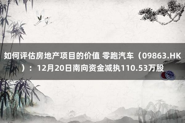 如何评估房地产项目的价值 零跑汽车（09863.HK）：12月20日南向资金减执110.53万股