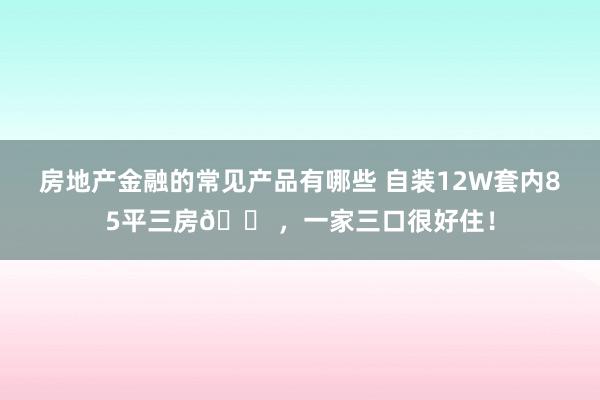 房地产金融的常见产品有哪些 自装12W套内85平三房🏠，一家三口很好住！