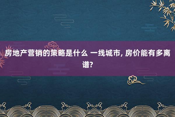 房地产营销的策略是什么 一线城市, 房价能有多离谱?