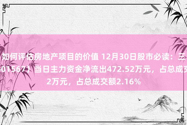 如何评估房地产项目的价值 12月30日股市必读：三星医疗（601567）当日主力资金净流出472.52万元，占总成交额2.16%