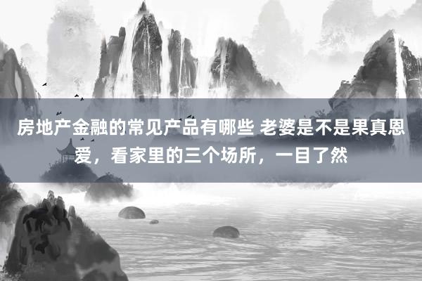 房地产金融的常见产品有哪些 老婆是不是果真恩爱，看家里的三个场所，一目了然