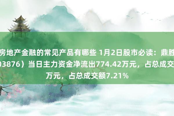 房地产金融的常见产品有哪些 1月2日股市必读：鼎胜新材（603876）当日主力资金净流出774.42万元，占总成交额7.21%