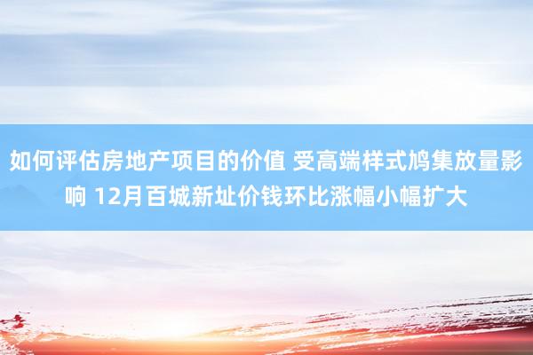 如何评估房地产项目的价值 受高端样式鸠集放量影响 12月百城新址价钱环比涨幅小幅扩大