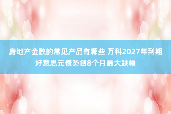 房地产金融的常见产品有哪些 万科2027年到期好意思元债势创8个月最大跌幅