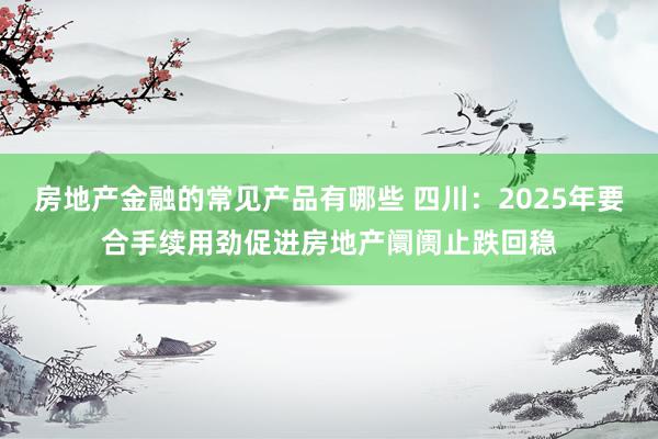 房地产金融的常见产品有哪些 四川：2025年要合手续用劲促进房地产阛阓止跌回稳