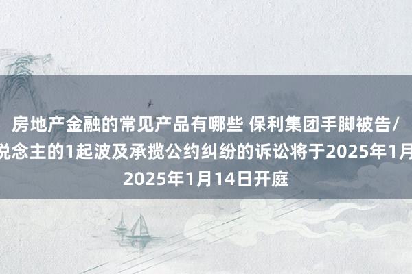 房地产金融的常见产品有哪些 保利集团手脚被告/被上诉东说念主的1起波及承揽公约纠纷的诉讼将于2025年1月14日开庭