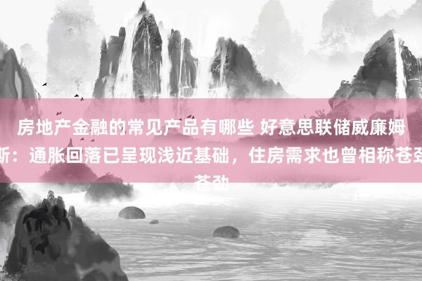 房地产金融的常见产品有哪些 好意思联储威廉姆斯：通胀回落已呈现浅近基础，住房需求也曾相称苍劲