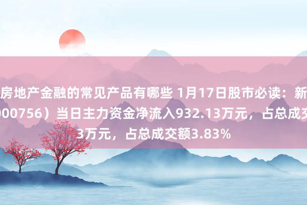 房地产金融的常见产品有哪些 1月17日股市必读：新华制药（000756）当日主力资金净流入932.13万元，占总成交额3.83%