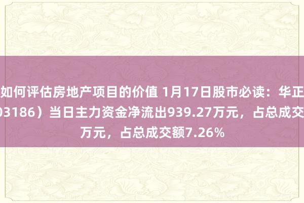 如何评估房地产项目的价值 1月17日股市必读：华正新材（603186）当日主力资金净流出939.27万元，占总成交额7.26%