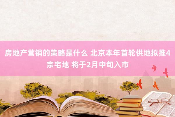 房地产营销的策略是什么 北京本年首轮供地拟推4宗宅地 将于2月中旬入市