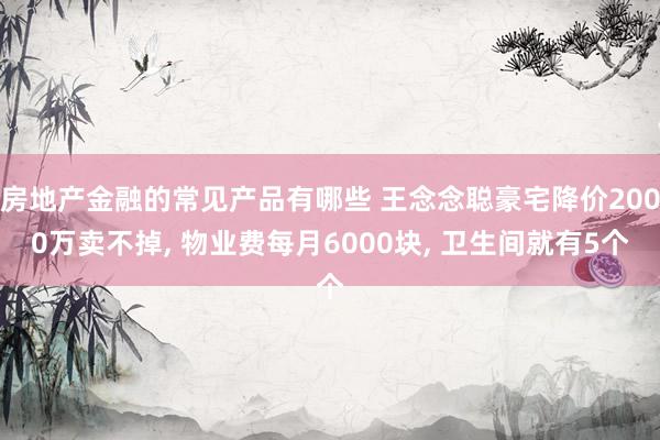 房地产金融的常见产品有哪些 王念念聪豪宅降价2000万卖不掉, 物业费每月6000块, 卫生间就有5个