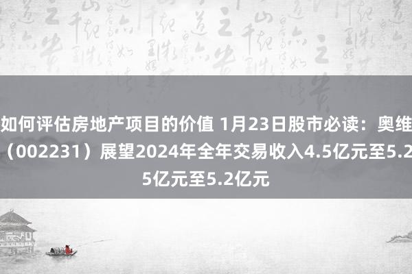 如何评估房地产项目的价值 1月23日股市必读：奥维通讯（002231）展望2024年全年交易收入4.5亿元至5.2亿元