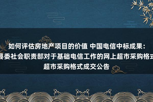 如何评估房地产项目的价值 中国电信中标成果：中共汉寿县委社会职责部对于基础电信工作的网上超市采购格式成交公告