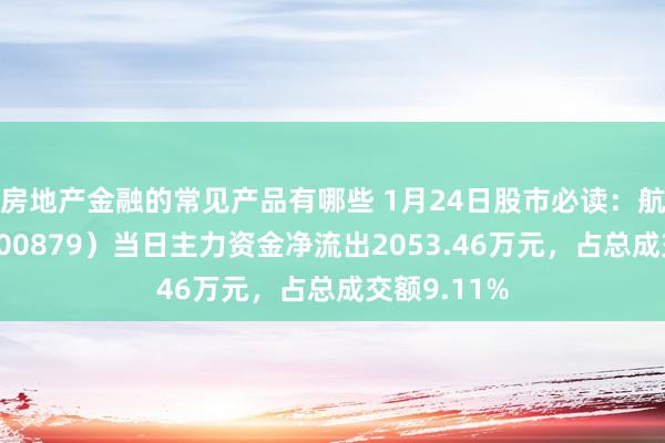 房地产金融的常见产品有哪些 1月24日股市必读：航天电子（600879）当日主力资金净流出2053.46万元，占总成交额9.11%