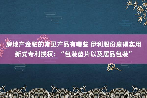 房地产金融的常见产品有哪些 伊利股份赢得实用新式专利授权：“包装垫片以及居品包装”