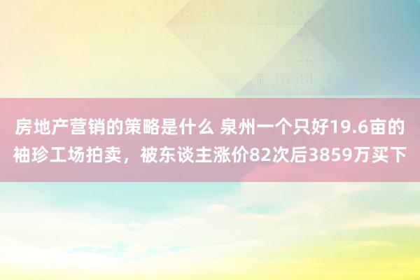 房地产营销的策略是什么 泉州一个只好19.6亩的袖珍工场拍卖，被东谈主涨价82次后3859万买下