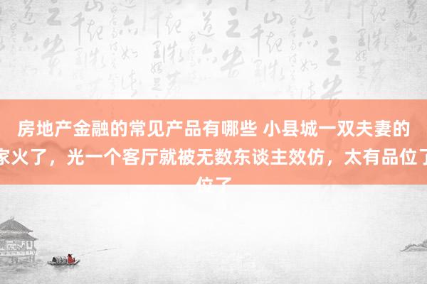 房地产金融的常见产品有哪些 小县城一双夫妻的家火了，光一个客厅就被无数东谈主效仿，太有品位了