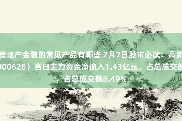 房地产金融的常见产品有哪些 2月7日股市必读：高新发展（000628）当日主力资金净流入1.43亿元，占总成交额8.49%