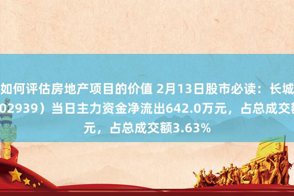 如何评估房地产项目的价值 2月13日股市必读：长城证券（002939）当日主力资金净流出642.0万元，占总成交额3.63%