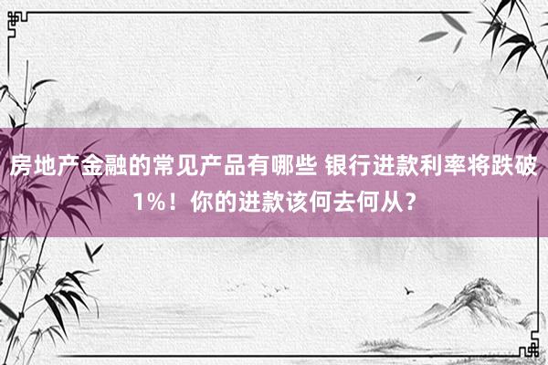 房地产金融的常见产品有哪些 银行进款利率将跌破1%！你的进款该何去何从？