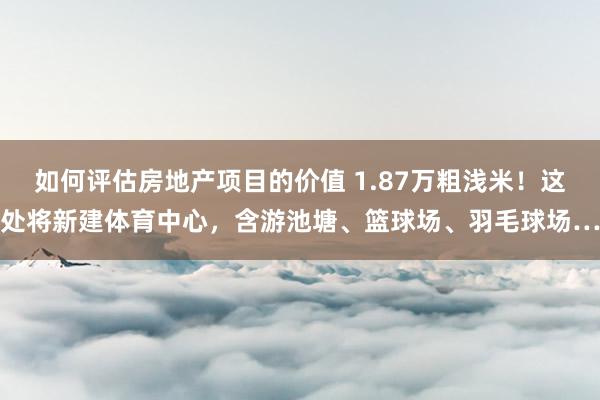 如何评估房地产项目的价值 1.87万粗浅米！这处将新建体育中心，含游池塘、篮球场、羽毛球场…