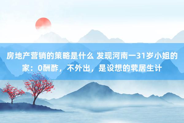 房地产营销的策略是什么 发现河南一31岁小姐的家：0酬酢，不外出，是设想的茕居生计