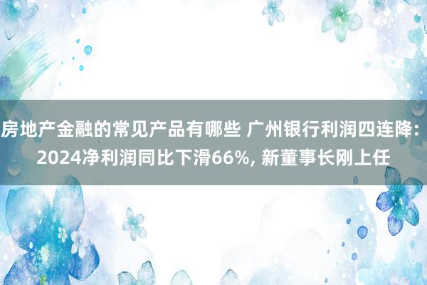 房地产金融的常见产品有哪些 广州银行利润四连降: 2024净利润同比下滑66%, 新董事长刚上任