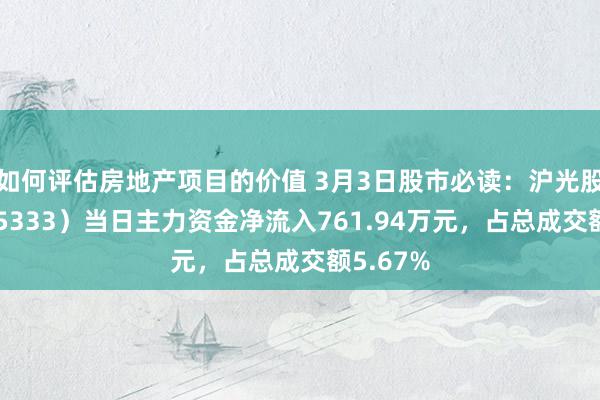 如何评估房地产项目的价值 3月3日股市必读：沪光股份（605333）当日主力资金净流入761.94万元，占总成交额5.67%