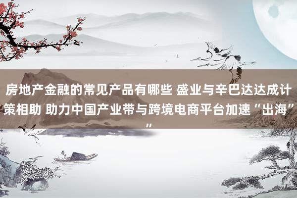 房地产金融的常见产品有哪些 盛业与辛巴达达成计策相助 助力中国产业带与跨境电商平台加速“出海”