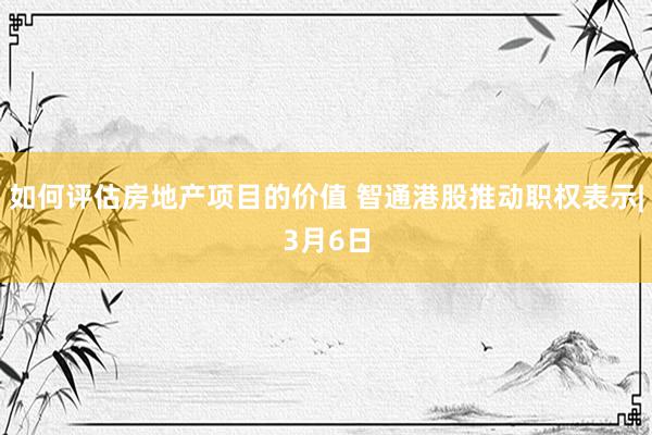 如何评估房地产项目的价值 智通港股推动职权表示|3月6日