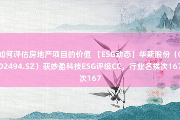 如何评估房地产项目的价值 【ESG动态】华斯股份（002494.SZ）获妙盈科技ESG评级CC，行业名挨次167