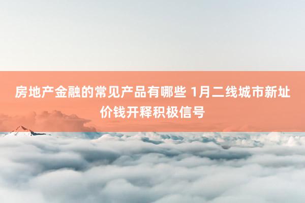 房地产金融的常见产品有哪些 1月二线城市新址价钱开释积极信号