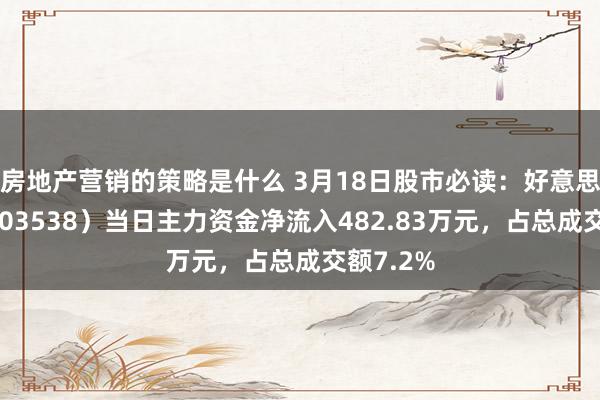 房地产营销的策略是什么 3月18日股市必读：好意思诺华（603538）当日主力资金净流入482.83万元，占总成交额7.2%