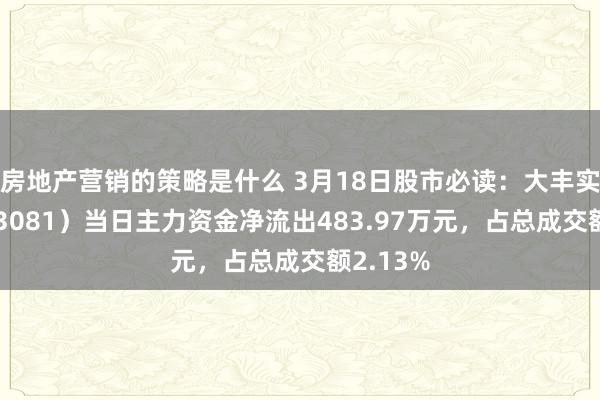 房地产营销的策略是什么 3月18日股市必读：大丰实业（603081）当日主力资金净流出483.97万元，占总成交额2.13%